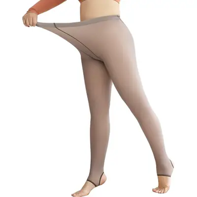 Gray Fleece-Lined Bare Leggings Extra Large