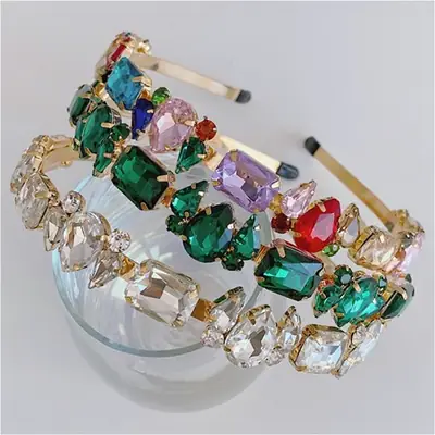European Baroque Diamond Hairband with Crystal Edge