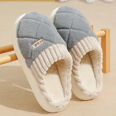 Winter Plush Cotton Slippers for Men Women