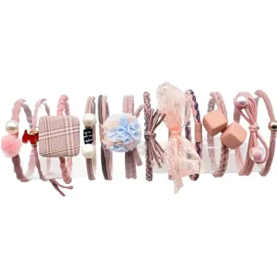 Korean Mori Style Hair Ties with Pearls 12-Piece Set