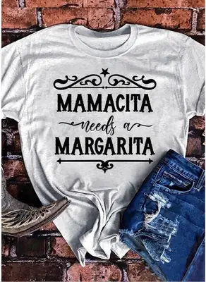 Black T-Shirt Mamacita Needs A Margarita Design