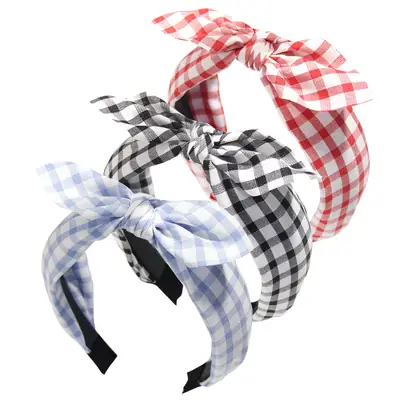 Korean Style Plaid Bow Hair Band for Girls