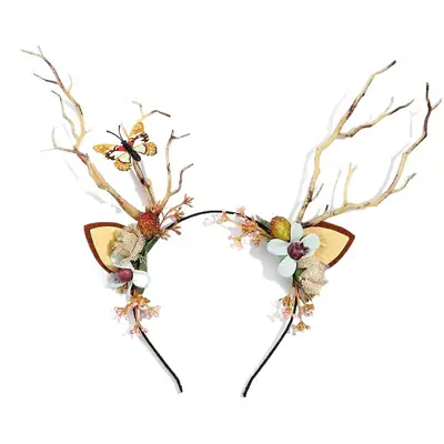 Luminous Antler Headband for Night Market & Concert Use