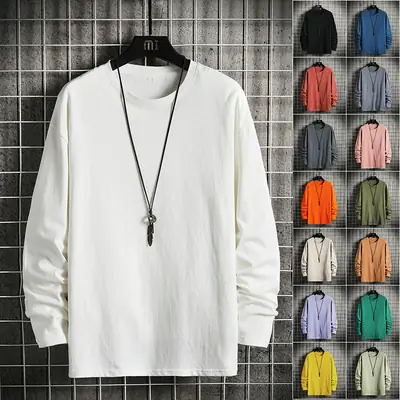 Men Long Sleeve T-Shirt Blue Spring Autumn 2025