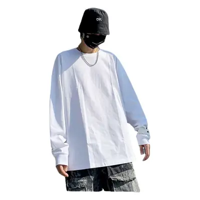 New Men Long Sleeve T-Shirt White Oversized Large
