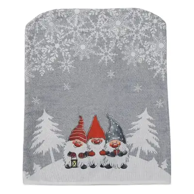 Christmas Chair Covers Red Gray Cartoon Print