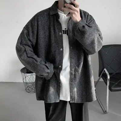Men's Loose Fit Brown Korean Style Jacket