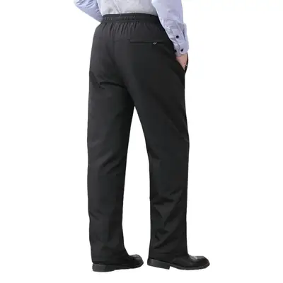 Autumn Winter Padded Navy Velvet Pants for Men