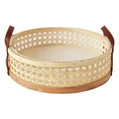Natural Rattan Storage Basket with Handle for Cake & Bread