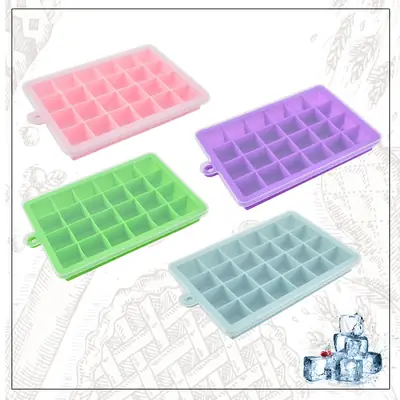 Pink Silicone Ice Tray with Lid 15x24 Grid