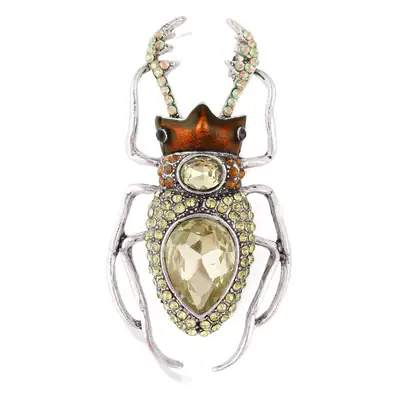 Blue Crystal Bug Brooch for Women