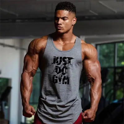 Men's Gray "Just Do It" Muscle Vest
