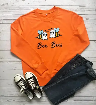 Boo Bees Halloween Green Cotton T-Shirt