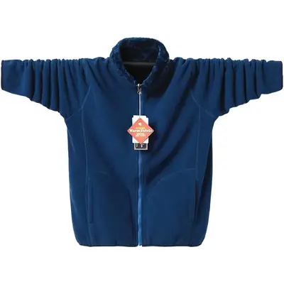Men Double-Sided Zipper Sweater Blue Extra Large