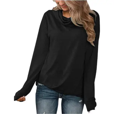 2025 Women's White Long Sleeve Pullover T-Shirt