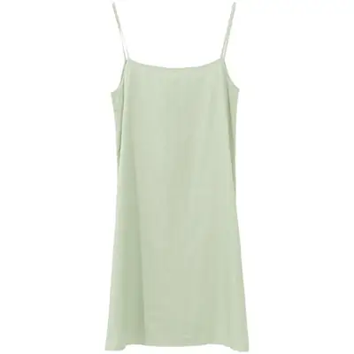 Women's Combed Cotton Sleep Vest Dress White