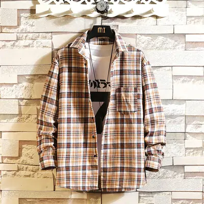 Men's Plaid Long Sleeve Casual Jacket All Season