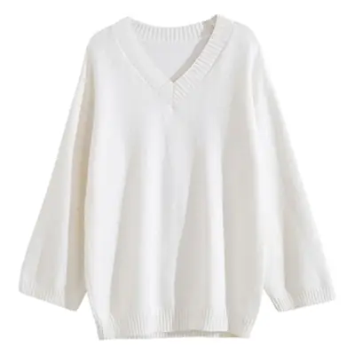 White Korean Knit Pullover with Chain Bag