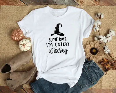 Halloween Witchy T-Shirt White Extra Wear