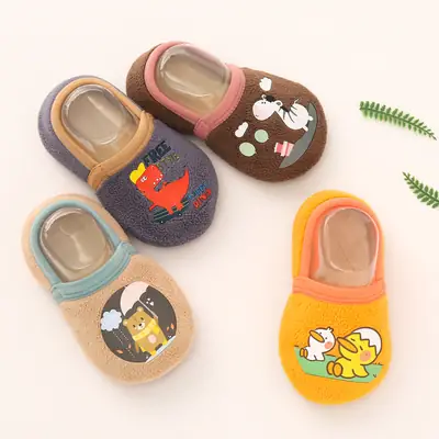 Autumn Winter Fleece Lined Cartoon Baby Shoes for Toddlers
