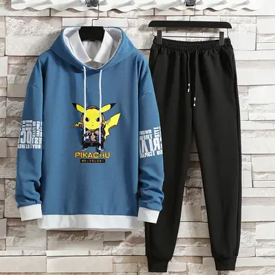 Men's Parkacho Graphic Hoodie Sweatpants Set Black