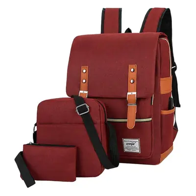 Cross-Border New Three-Piece Backpack Large Capacity Simple Business Computer Bag USB Charging Travel Backpack Wholesale
