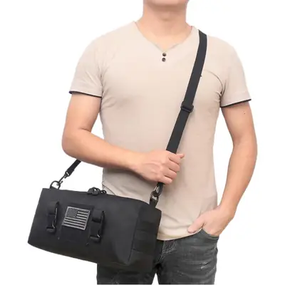 Men's Black Crossbody Bag with Adjustable Strap