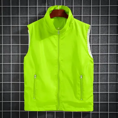 Orange Full-Zip Vest for Men Women