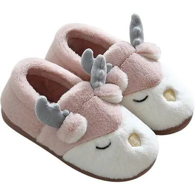 Cute Cartoon Plush Winter Slippers for Men Large