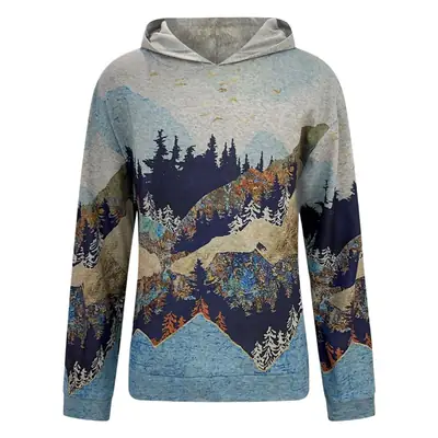 New Hooded Printed Sweatshirt for Men Winter Warm