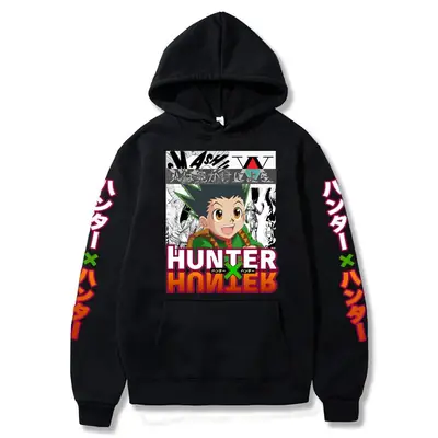 Men Oversize Anime Hooded Sweatshirt White Japanese Design