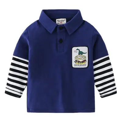 Boys' Grey Patchwork Long Sleeve T-Shirt 2026
