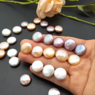 Natural Baroque Pearl Earrings 13mm Bright Color DIY Pendant