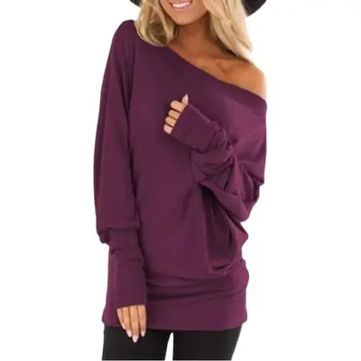 Women Long Sleeve T-Shirt Cross Border Hot Autumn Solid Color