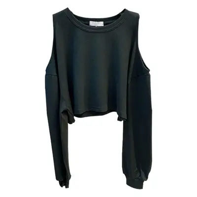 Cec Long Sleeve Off Shoulder Sweatshirt Women Black 2026