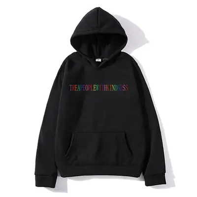Black Harry Styles Hoodie with Rainbow Print