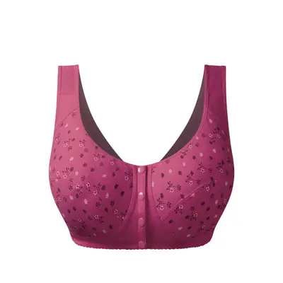 Middle-aged and Elderly All Cotton Bra Mother's Large Size Sports Underwear Women's Rimless Large Size Vest Bra Thin for the Elderly