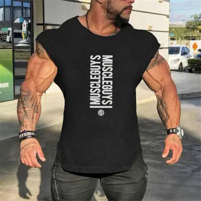 Men's White Sleeveless Gym T-Shirt with "Make Your Comeback" Print
