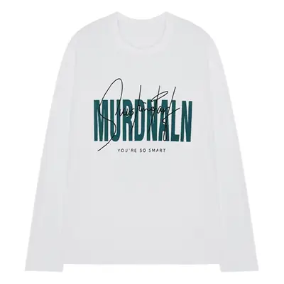 Men's White Long Sleeve T-Shirt with "Muradale" Print