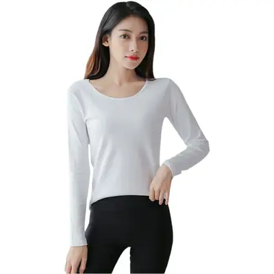 Women Long Sleeve T-Shirt Brown Plus Size