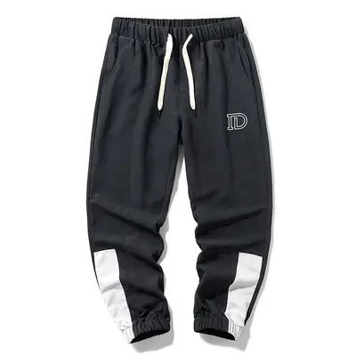 Men's Green Casual Pants with White Straps