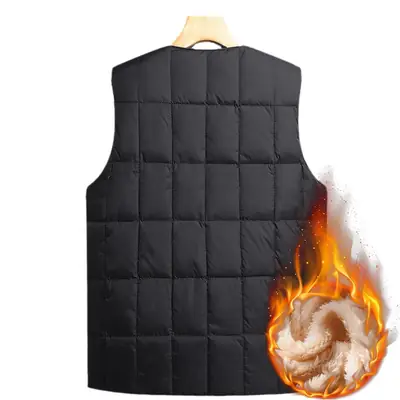Fleece Lined Men's Vest Black Large Winter Warm