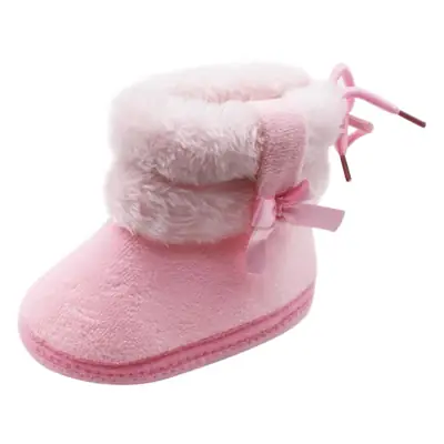 0-1 year old baby shoes newborn baby shoes high-top solid color snow boots turn-up sleeve does not fall off velvet padded cotton shoes