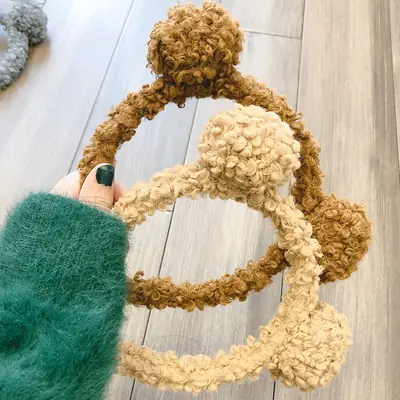 Plush Bear Ears Hairband for Women K-Style