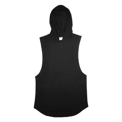 Men White Sleeveless Hooded Vest Training Wear
