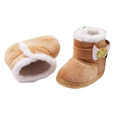 Baby shoes 0-1 year old newborn baby shoes high-top solid color snow boots turn-up sleeve does not fall off velvet padded cotton shoes