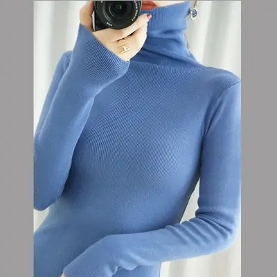 2025 Korean Style Pink Knitted Pullover with Collar