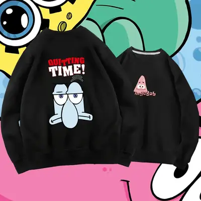 Spongebob Long Sleeve Crewneck Sweatshirt White