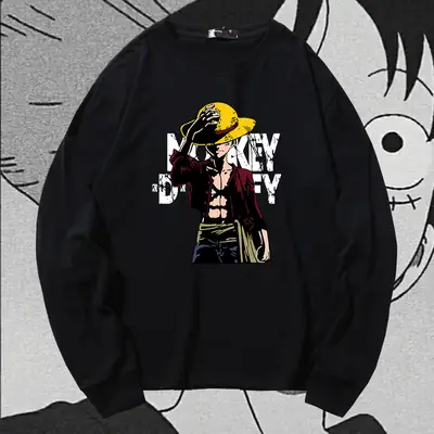 Men One Piece One Piece Long Sleeve T-Shirt Blue