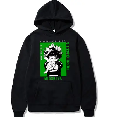 Red Hooded Sweatshirt My Hero Academia Boku Design for Men